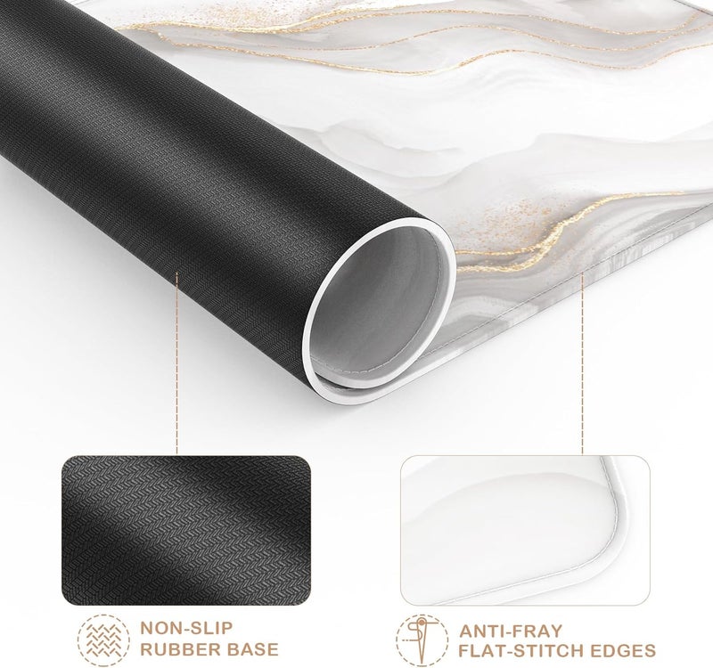 eulps Mouse Pad with Stitched Edge, Multiple Patterns Computer Mouse Pads with Non-Slip Rubber Base, Washable Cloth Mousepad, for Gaming, Laptop, PC (Ivory Gold) - Image 5